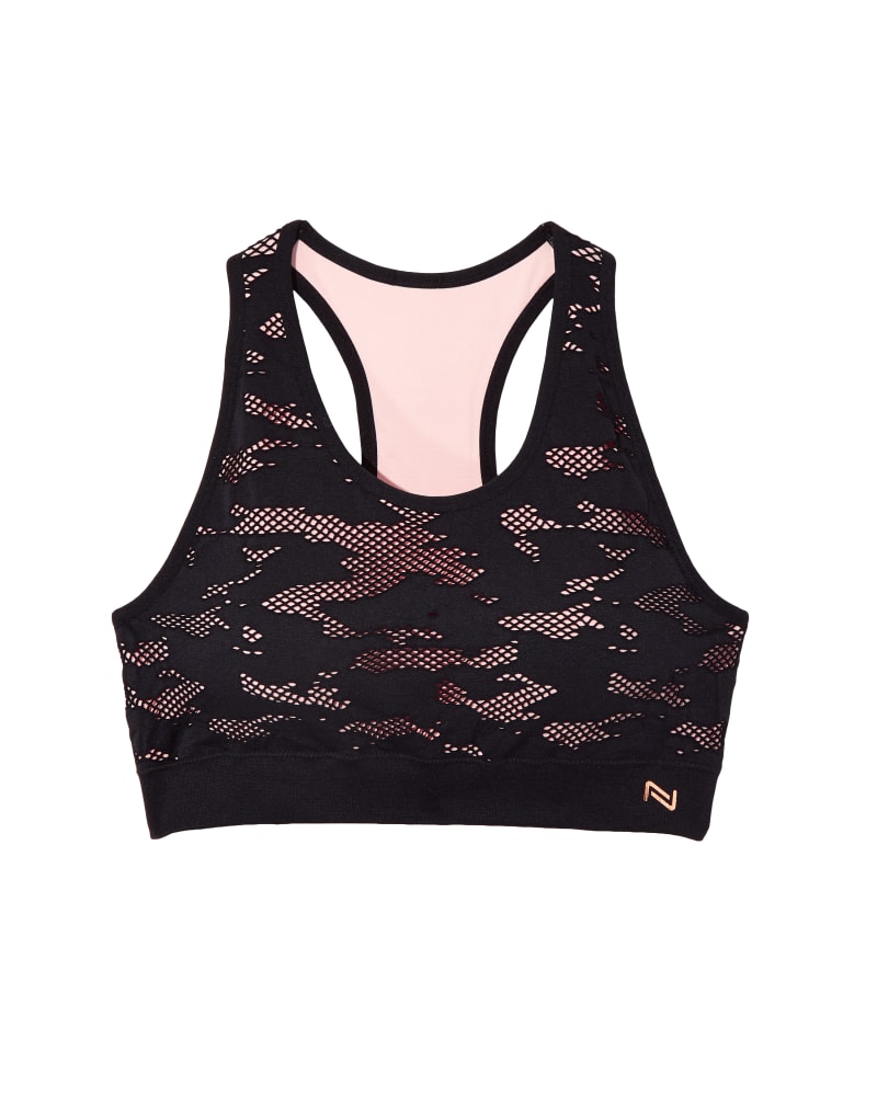 Front of plus size Ziller Sports Bra with Mesh Overlay by NOLA | Dia&Co | dia_product_style_image_id:120036